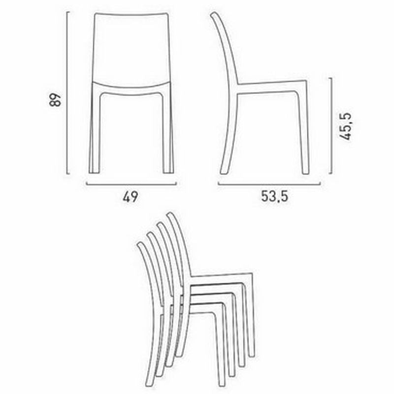 Sedia Verona senza braccioli antracite