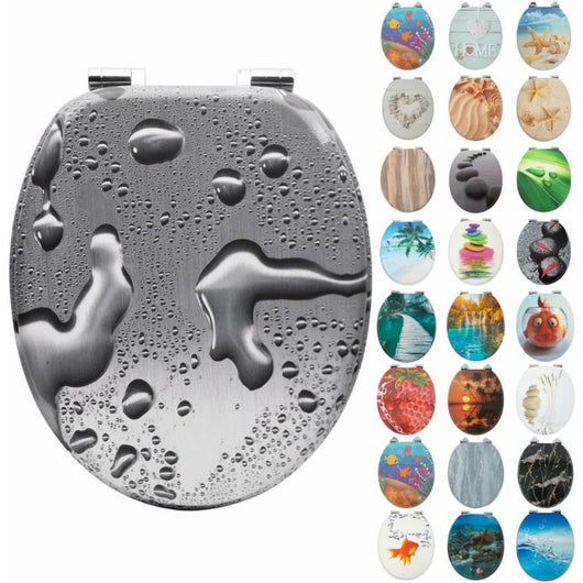 Sedile wc con abbassamento automatico, chiusura rapida, in mdf r