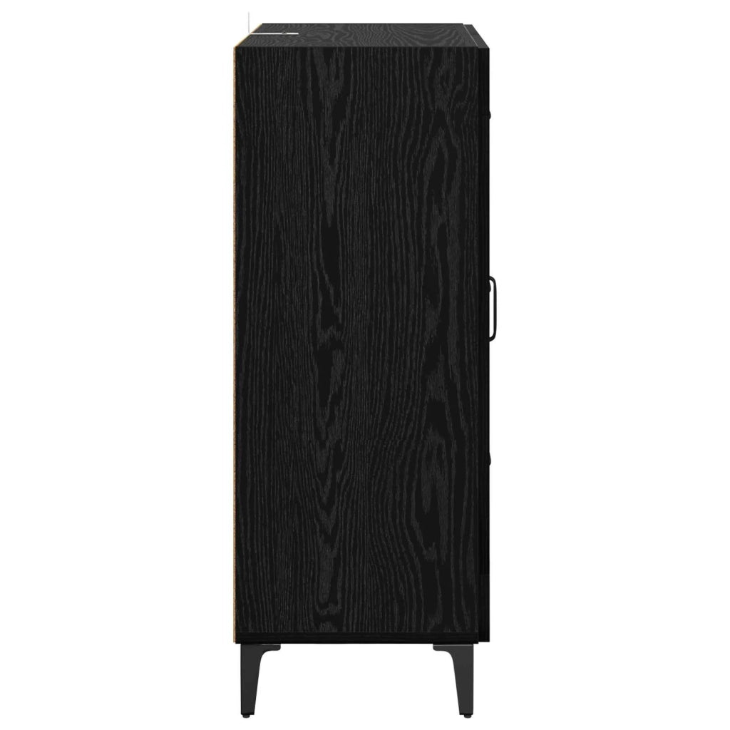 Credenza | Madia | Buffet da pranzo | Armadio da pranzo con cassetto Rovere Nero 69,5 x 34 x 90 cm