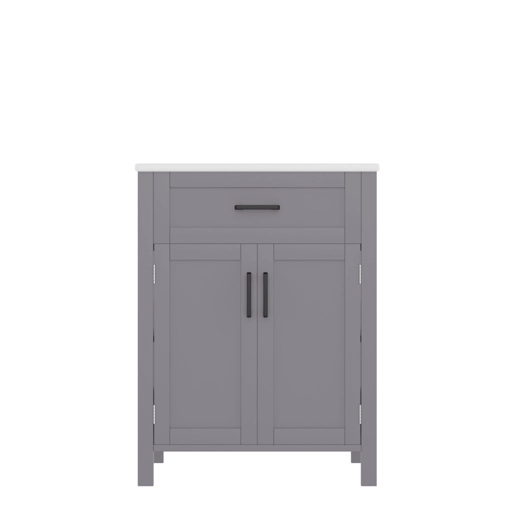 Mobile bagno freestanding grigio con lavabo in ceramica 60 cm