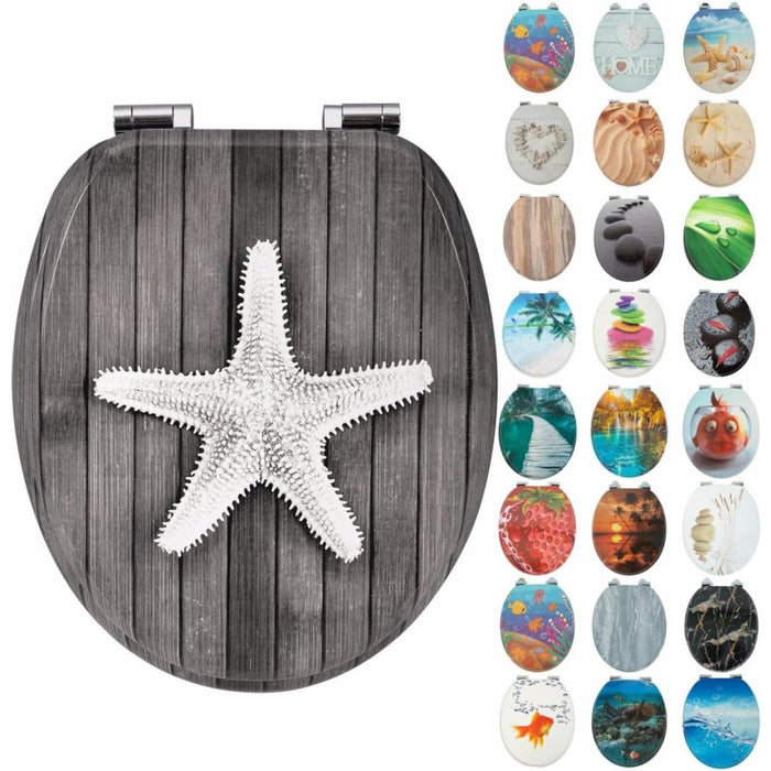 Sedile wc con abbassamento automatico, chiusura rapida, in mdf r