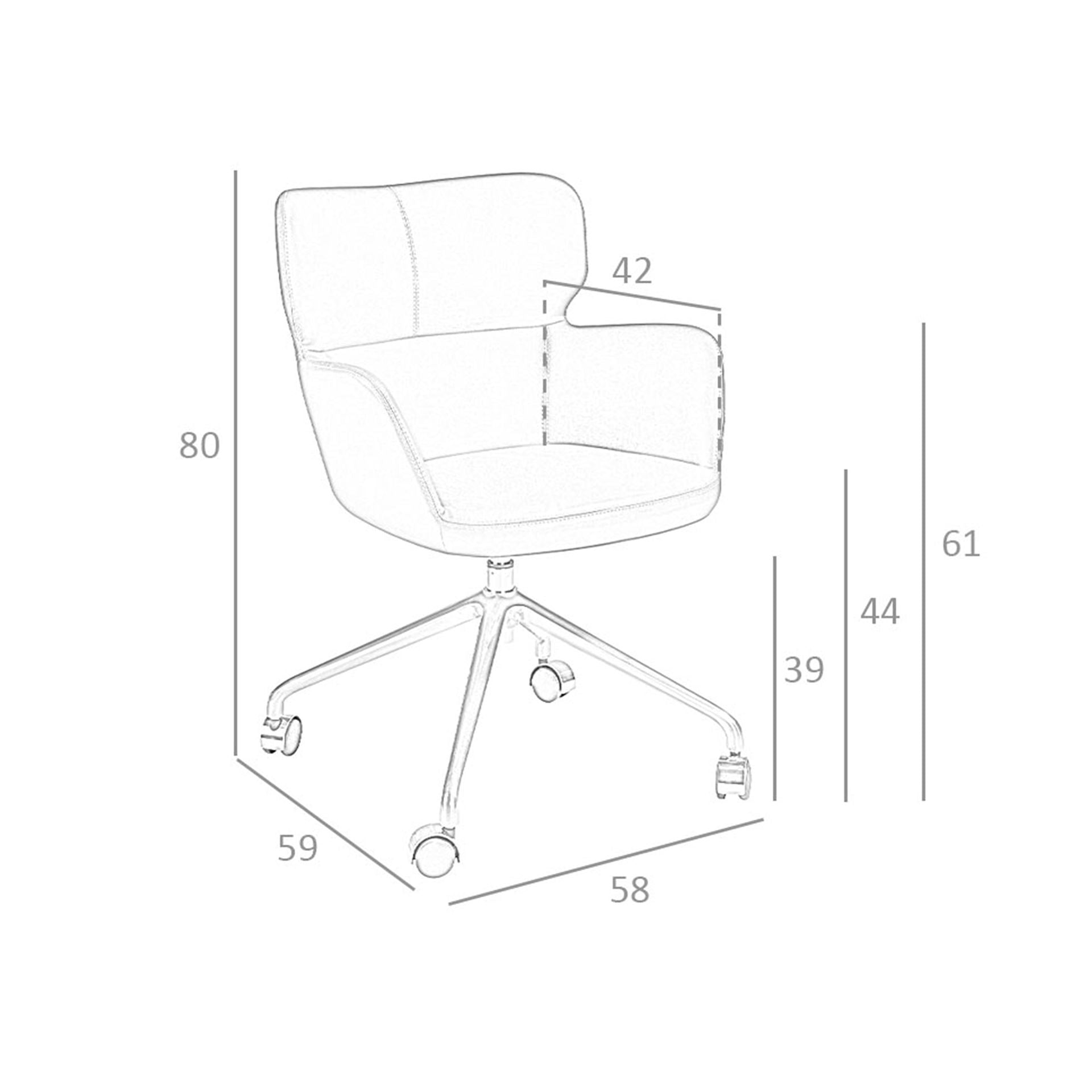 Sedia girevole da ufficio in ecopelle blu