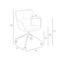 Sedia girevole da ufficio in ecopelle blu