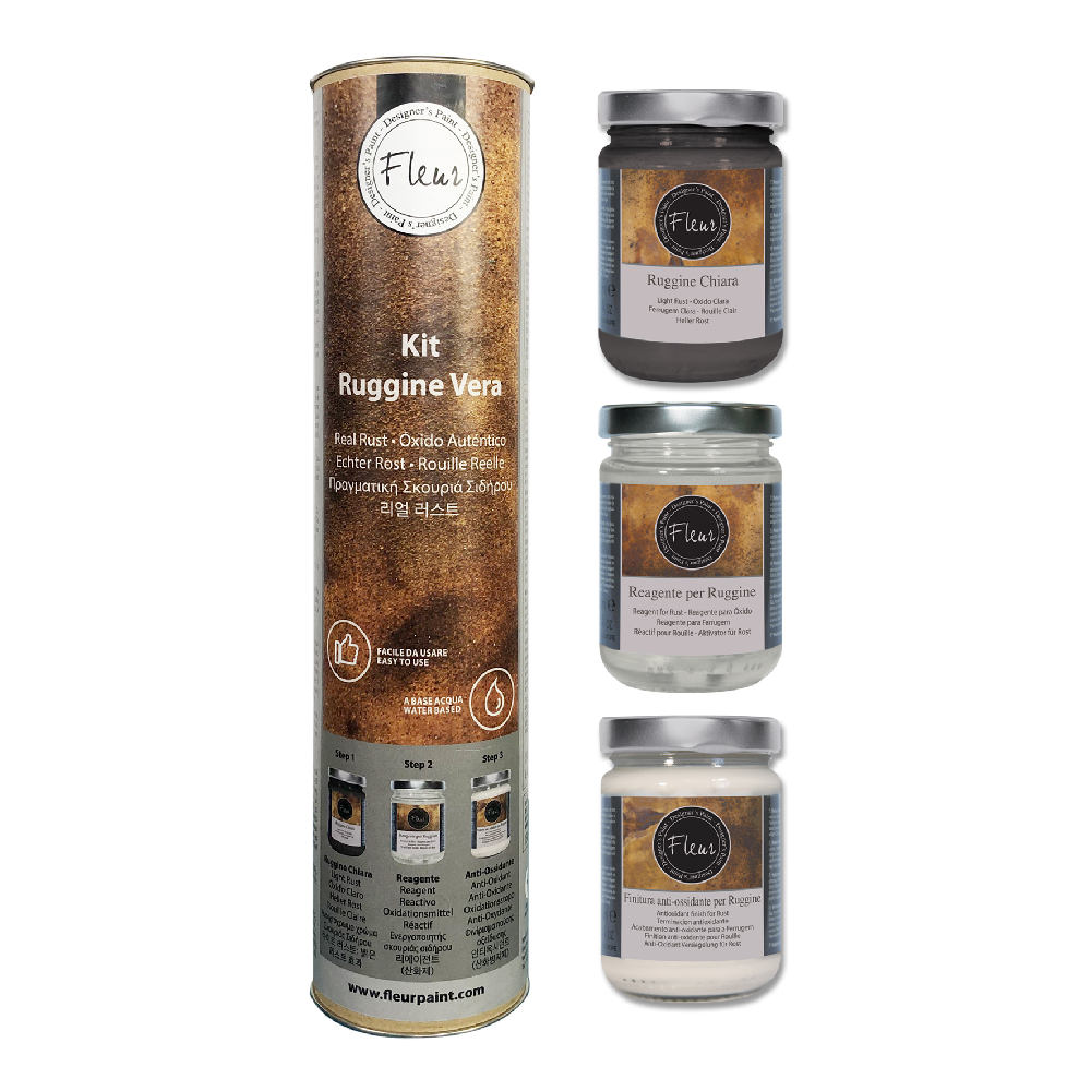 Vernice Effetto Ruggine Vera Fleur in Kit a Base Acqua