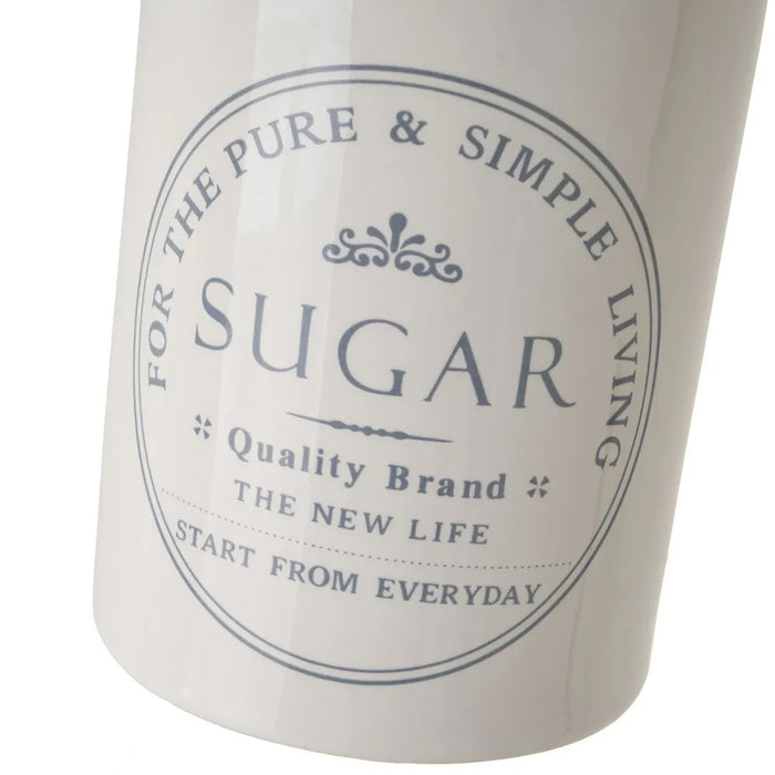 Zuccheriera Bianca con Coperchio in Legno Ermetico Barattolo Portaspezie da Casa