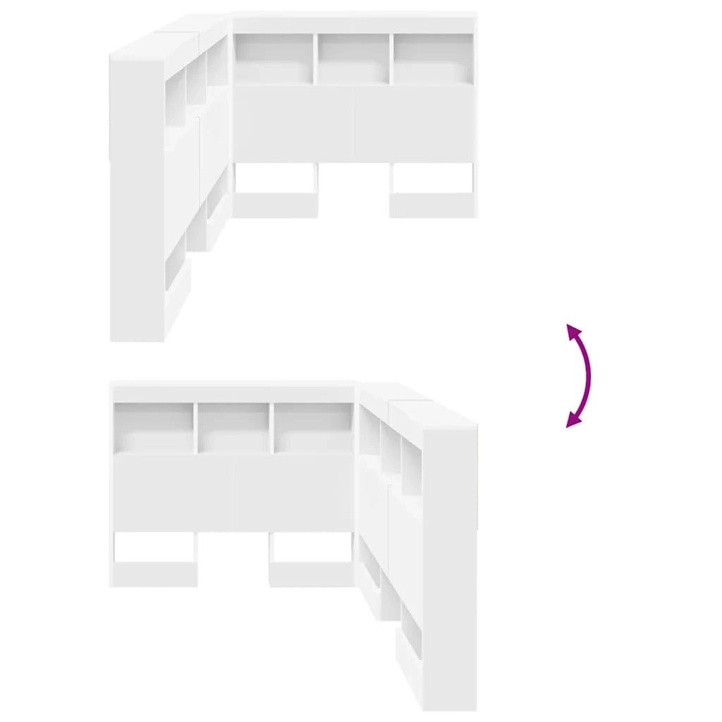 Testiera | Testata contenitore con testiera Bianco 90 cm Legno multistrato