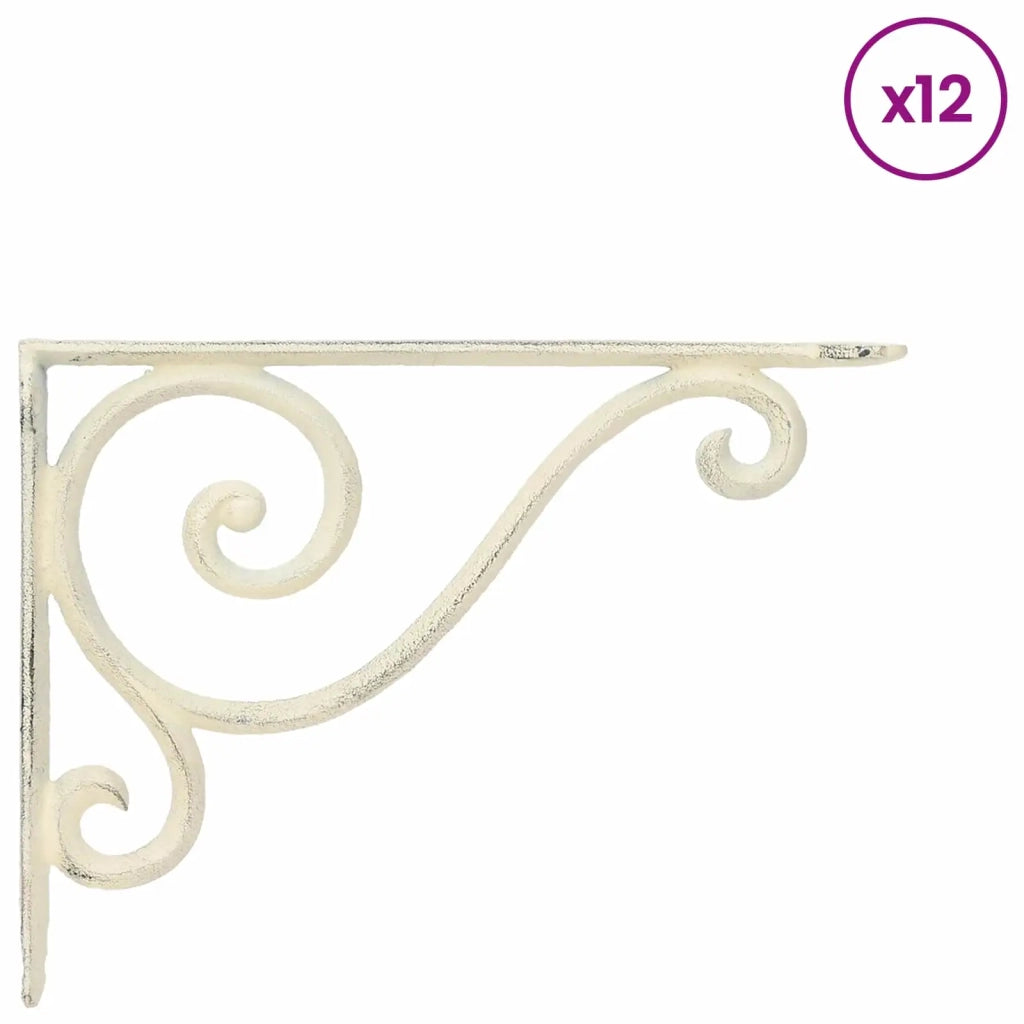 Supporti per mensole da parete 12 pz Bianco Antico 42038864