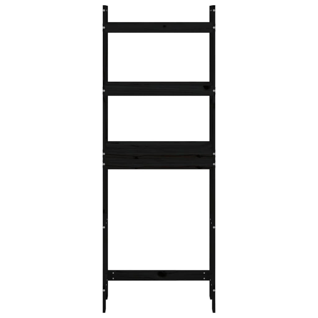 Mensola da bagno 63 x 26 x 171 cm in legno massello di pino nero 02_0005472
