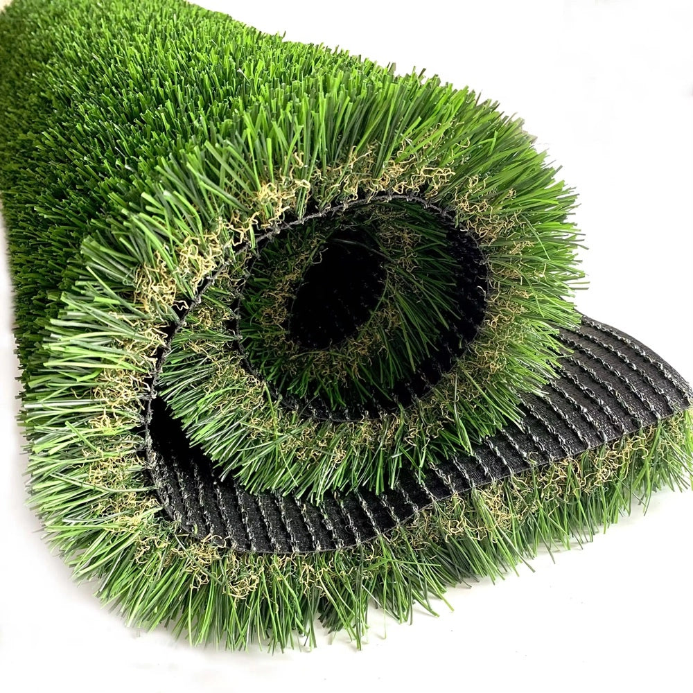 Erba Sintetica Giardino 3.5 Cm Bicolore Effetto Secco Drenante Resistente Uv Terrazzo Balcone Manto Calpestabile 35Mm Prato Sintetico Artificiale - Bicolore - 2X5 MT