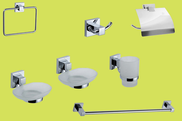 serie bagno pz.7 cromo "geo" cod:ferx.41123