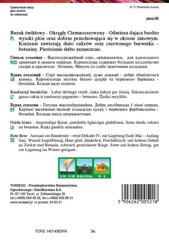 Barbabietola Tonda Rosso Scuro 15g