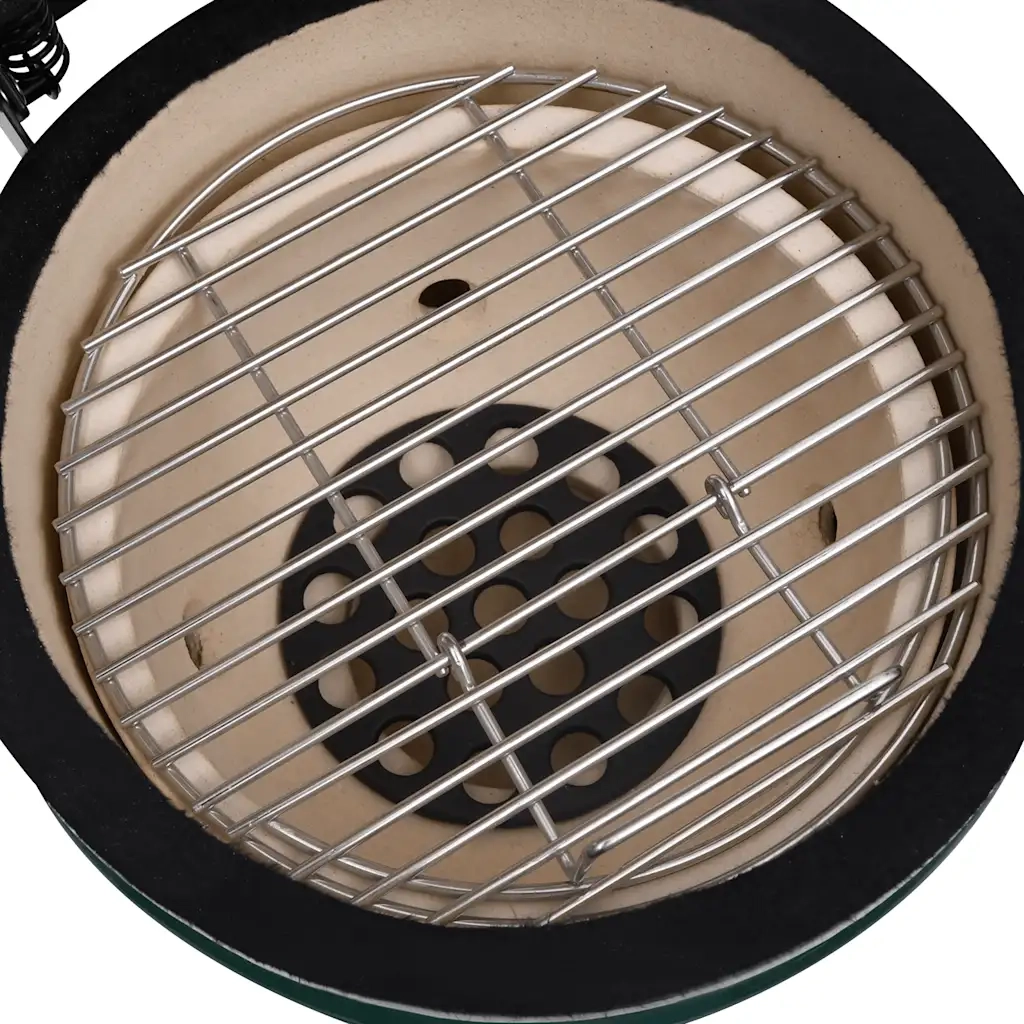 Barbecue Affumicatore 2 in 1 Kamado in Ceramica 56 cm Verde cod mxl 55673