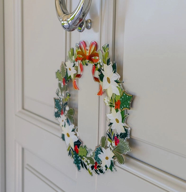 Happy Welcome - Ghirlanda grande in cristallo acrilico  colore bianco e rosso