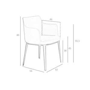 Sedia in tessuto visone