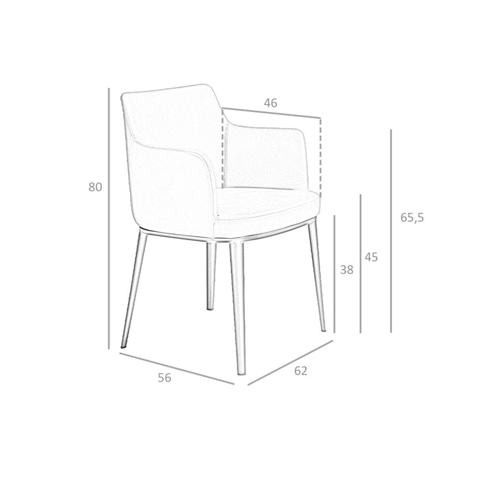 Sedia in tessuto visone