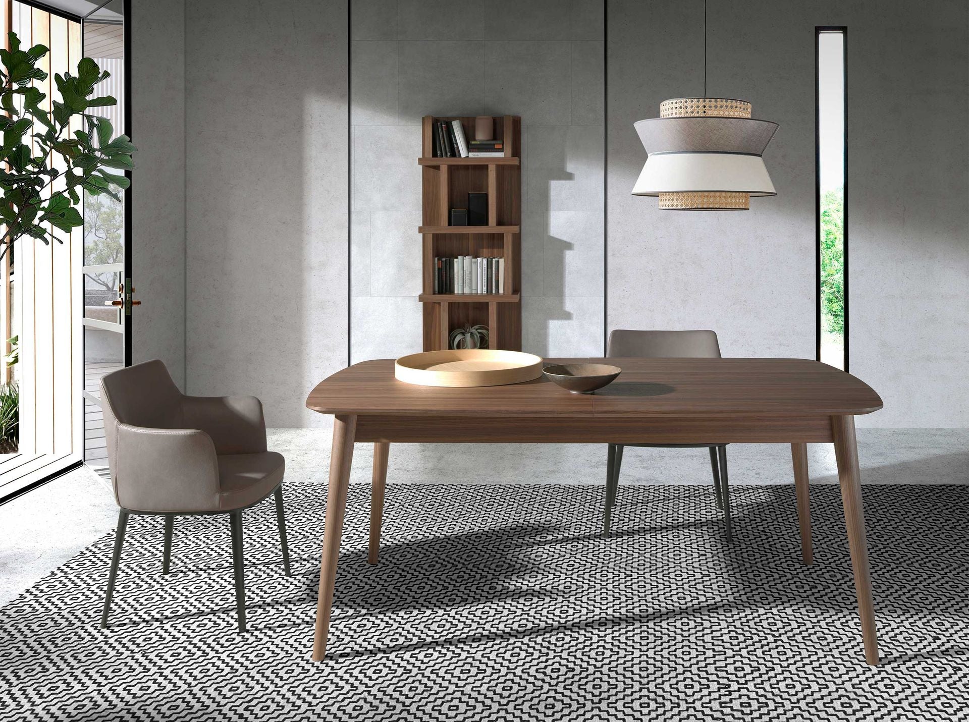 Sedia in tessuto visone