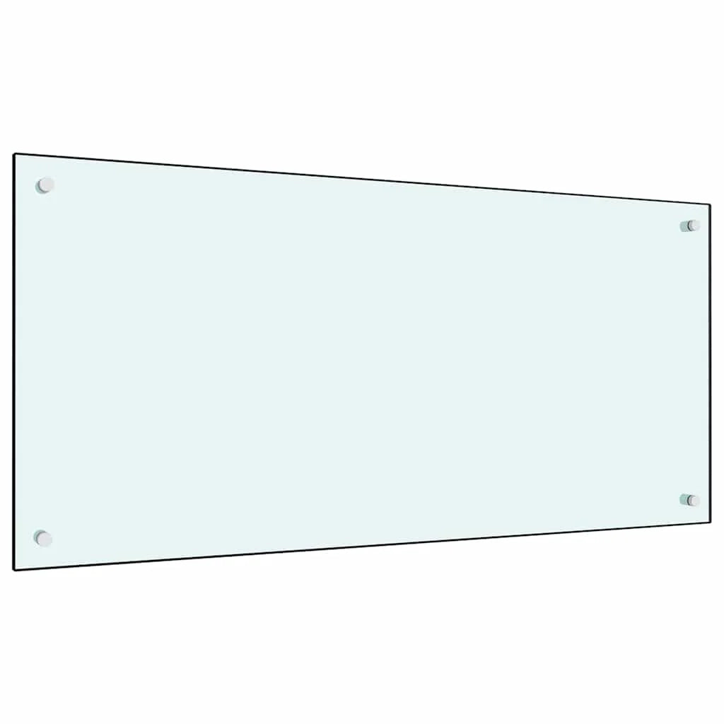 Set di 2 paraschizzi moderni per cucina resistenti al calore 100 x 50 cm in vetro temperato bianco 02_0056221