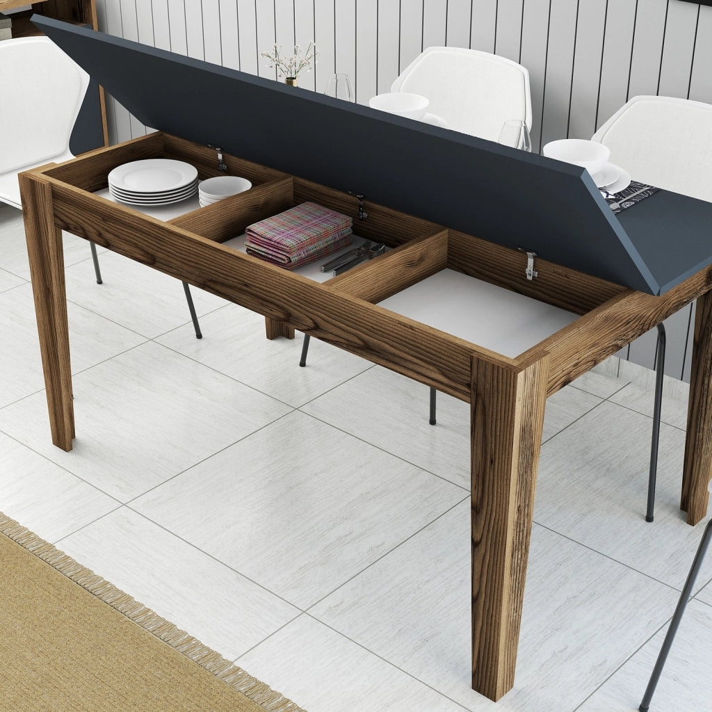 Viverone, Tavolo Fisso 6 Posti, 145x88x75h cm Marrone Noce