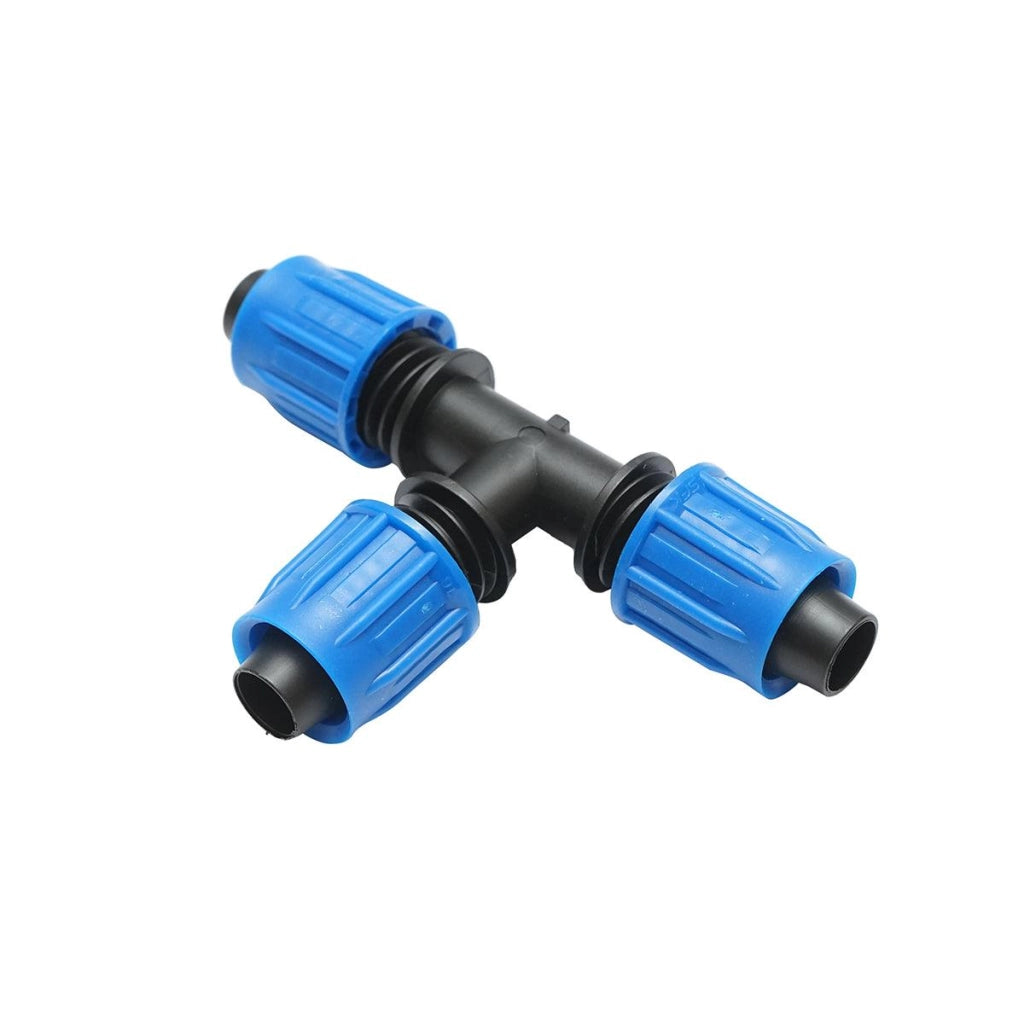 Giunto a ''T'' per Sistema di irrigazione a Goccia 16X16X16mm. Giunto a Compressione per nastro irrigazione a Goccia