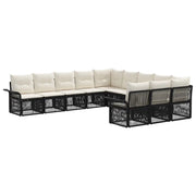 Set Divano da Giardino 11 pcs Nero polyrattan 3434968