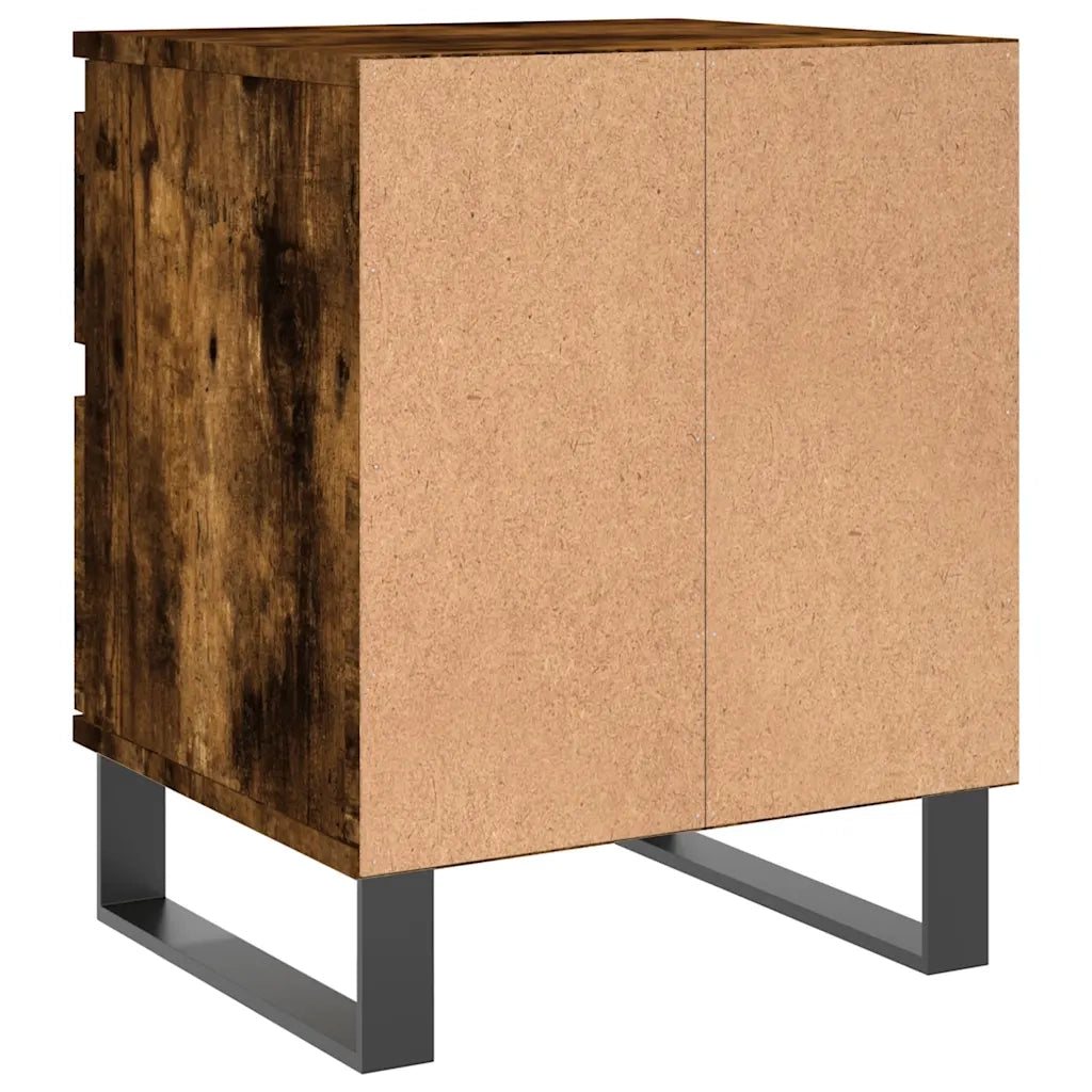 Comodino-Tavolino da notte Rovere Fumo 40x35x50 cm in Legno Multistrato 489376