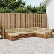 Set di divani da esterno 8 pz Naturale e Beige 3383721