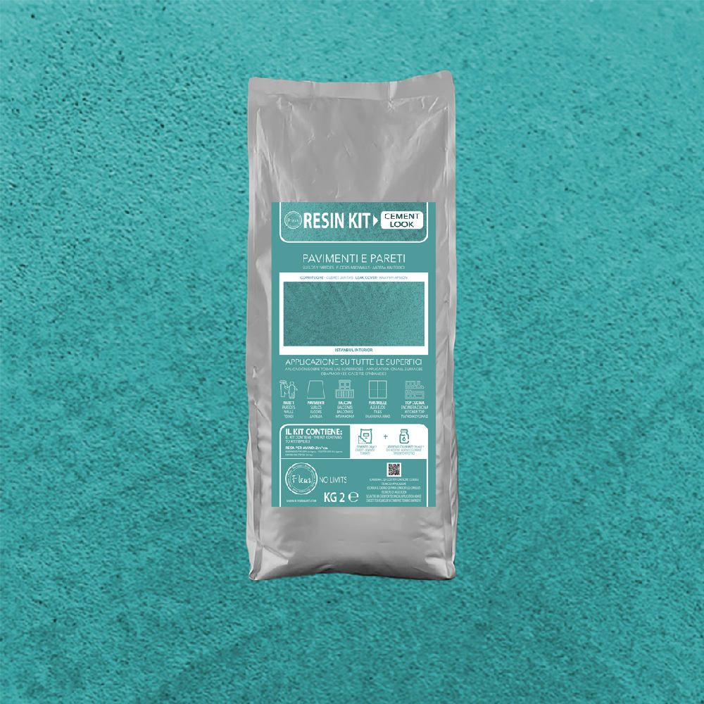 Kit Resina Cemento Fleur in Polvere per Pavimenti Pareti Piastrelle Formato: 2 Kg, Colore: Istanbul Interior