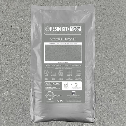 Kit Resina Cemento Fleur in Polvere per Pavimenti Pareti Piastrelle Formato: 8 Kg, Colore: Whale Song