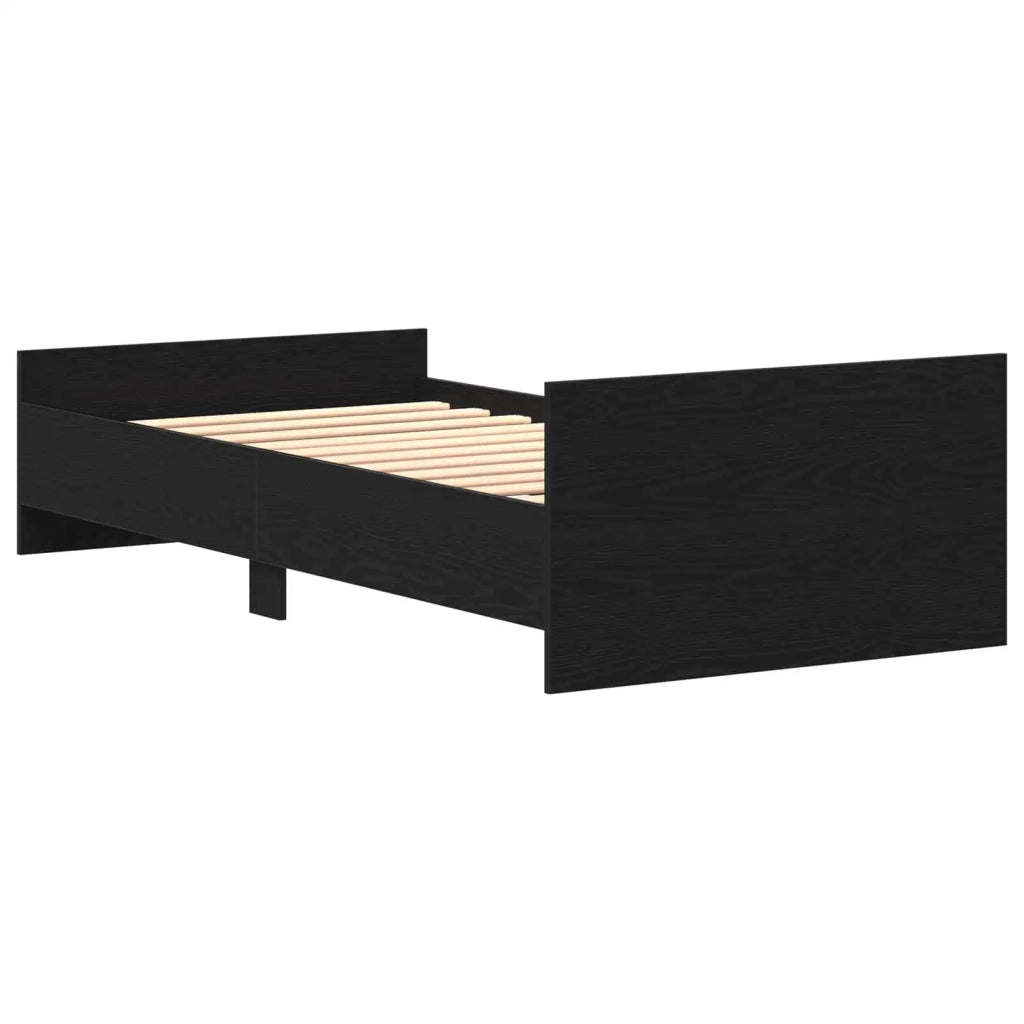 Struttura letto con testata Rovere Nero 80 x 200 cm
