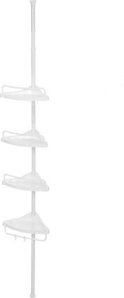 Sistema di sostegno bagno telescopico - Cassetta doccia - Scaffale bagno regolabile - Resistente all'ossidazione - Installazione semplice - 85 cm a 305 cm - 25 cm x 25 cm x 35 cm