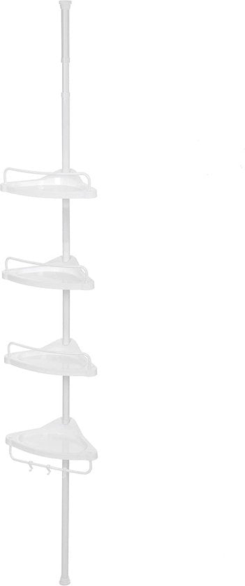 Sistema di sostegno bagno telescopico - Cassetta doccia - Scaffale bagno regolabile - Resistente all'ossidazione - Installazione semplice - 85 cm a 305 cm - 25 cm x 25 cm x 35 cm