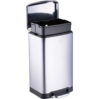 Pattumiera a Pedale Acciaio Inox 20 L Cesto Rimovibile e Chiusura Ammortizzata