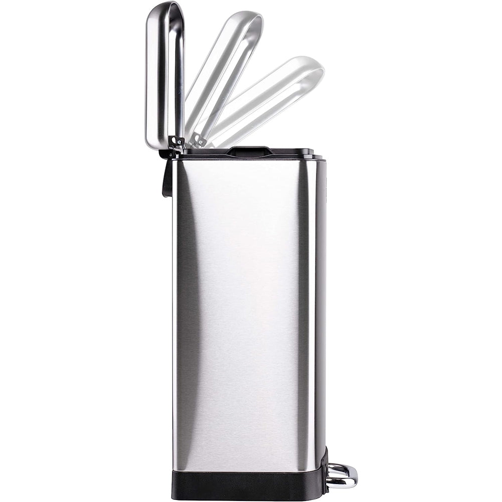 Pattumiera a Pedale Acciaio Inox 20 L Cesto Rimovibile e Chiusura Ammortizzata