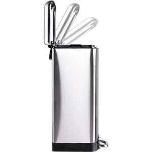 Pattumiera a Pedale Acciaio Inox 20 L Cesto Rimovibile e Chiusura Ammortizzata