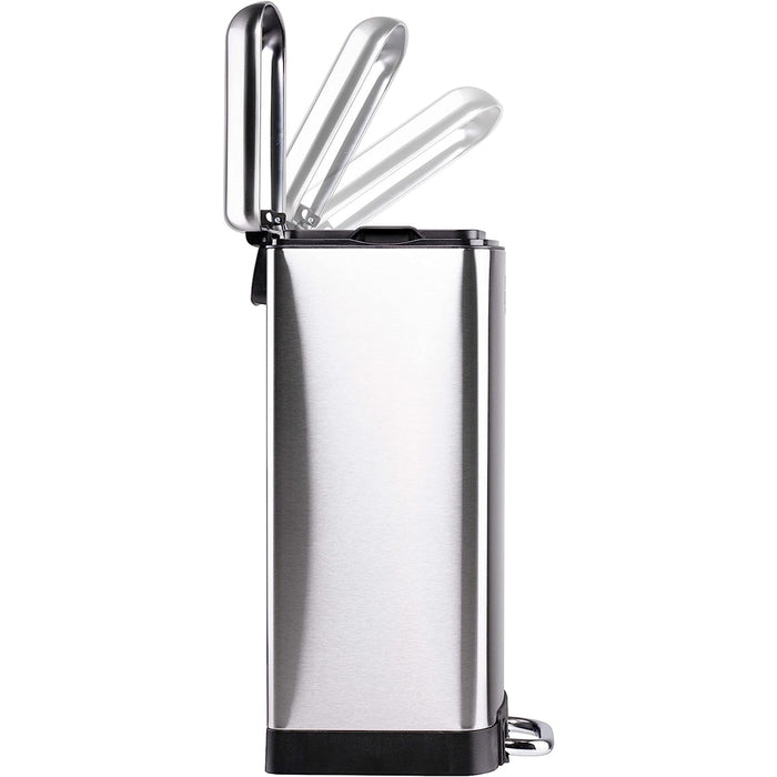 Pattumiera a Pedale Acciaio Inox 20 L Cesto Rimovibile e Chiusura Ammortizzata