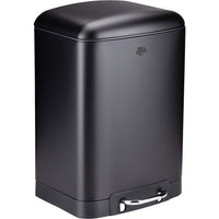 Pattumiera a Pedale Nero Acciaio Inox 12L Cesto Rimovibile Chiusura Ammortizzata