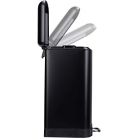 Pattumiera a Pedale Nero Acciaio Inox 12L Cesto Rimovibile Chiusura Ammortizzata