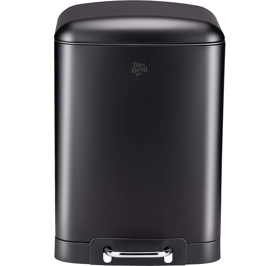 Pattumiera a Pedale Nero Acciaio Inox 12L Cesto Rimovibile Chiusura Ammortizzata