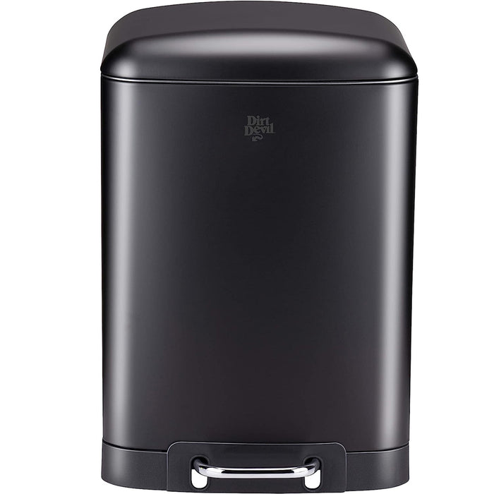 Pattumiera a Pedale Nero Acciaio Inox 12L Cesto Rimovibile Chiusura Ammortizzata