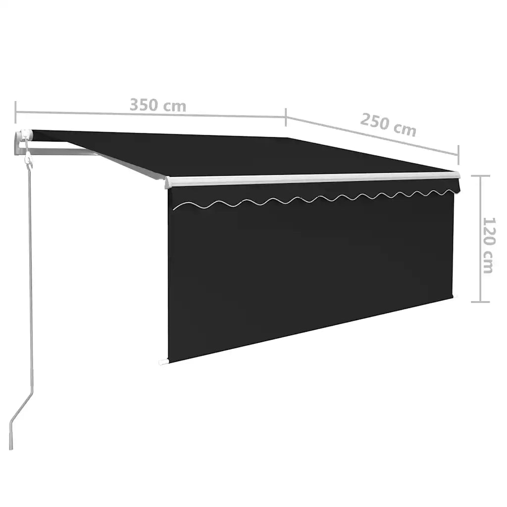 vidaXL Tenda Automatica con Sensore Vento Parasole 3,5x2,5 m Antracite