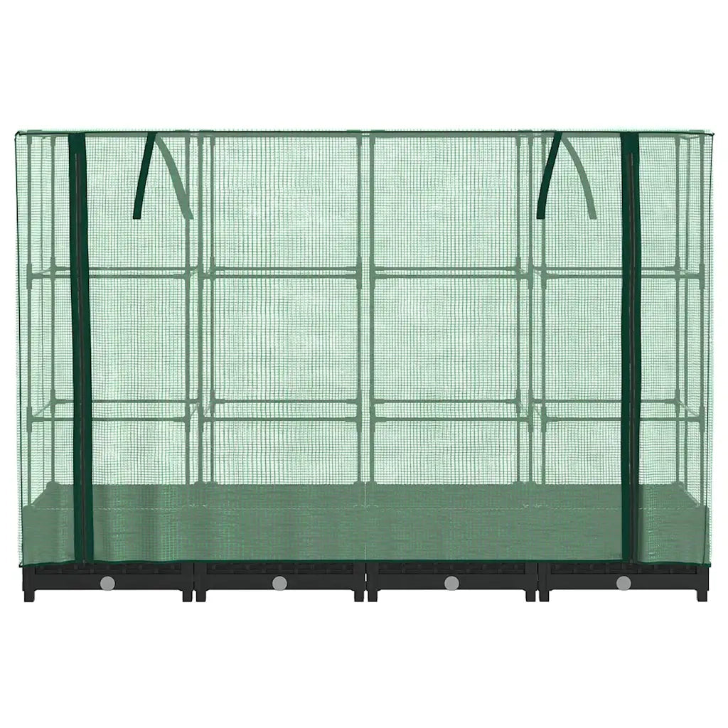 Letto rialzato con copertura per serra effetto rattan 160x40x123 cm 4015812