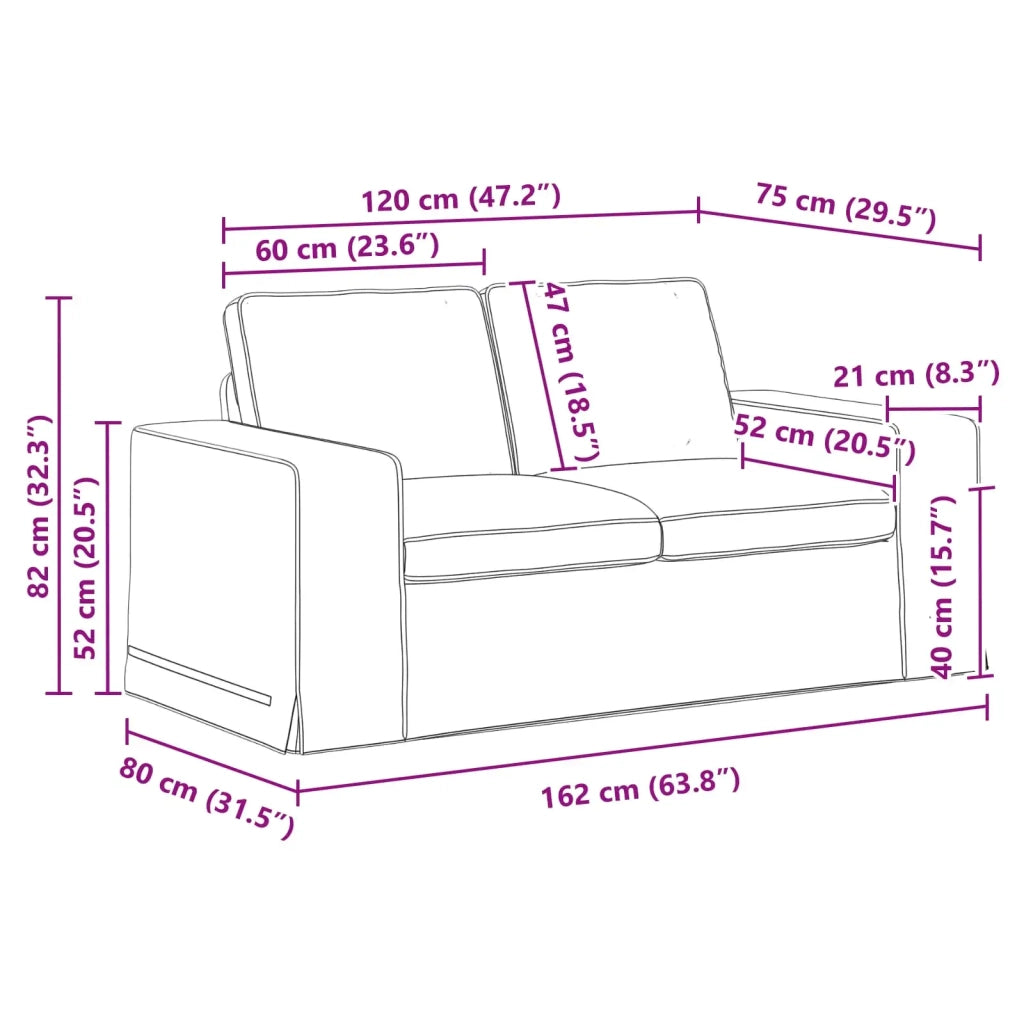 Divano Crema 162 x 80 x 82 cm Tessuto
