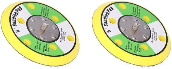 Set di schuurdiscs 5 pollici - schuurdiscs/polijstdiscs - schiuma PU retro - filo 5/16-24 - 12000 giri al minuto - set da 2 - schuurdiscs
