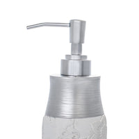 Dispenser bianco/argento in resina - serie damasco