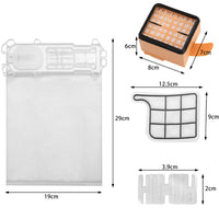 Kit Folletto VK135 VK136 12 Sacchetti + 12 Profumini + 2 Filtri Hepa e 2 Motore