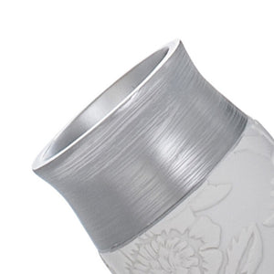 Bicchiere bianco/argento in resina - serie damasco