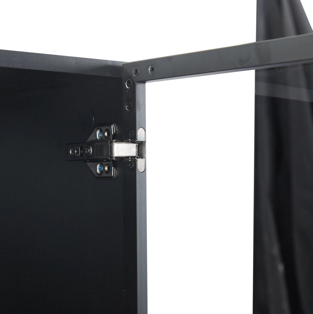 Vetrina moderna con porte in vetro e LED controllabili da app; 80 x 40 x 160 cm; nero