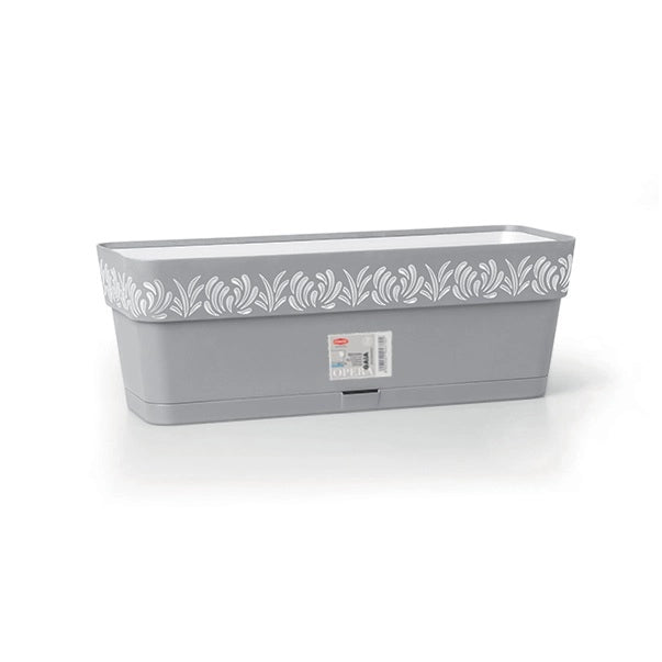 Vaso da Balcone Balconetta Opera Gaia Stone Grey e Bianco 50 cm