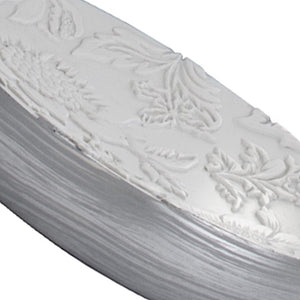 Porta sapone bianco/argento in resina - serie damasco