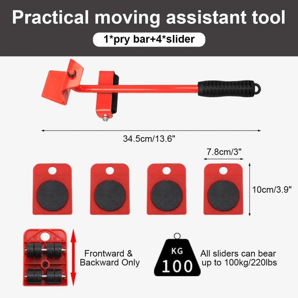 Trade Shop - Kit Sollevatore Solleva Mobili Con Ruote Piastra 200kg Spostare Sollevare Mobile -